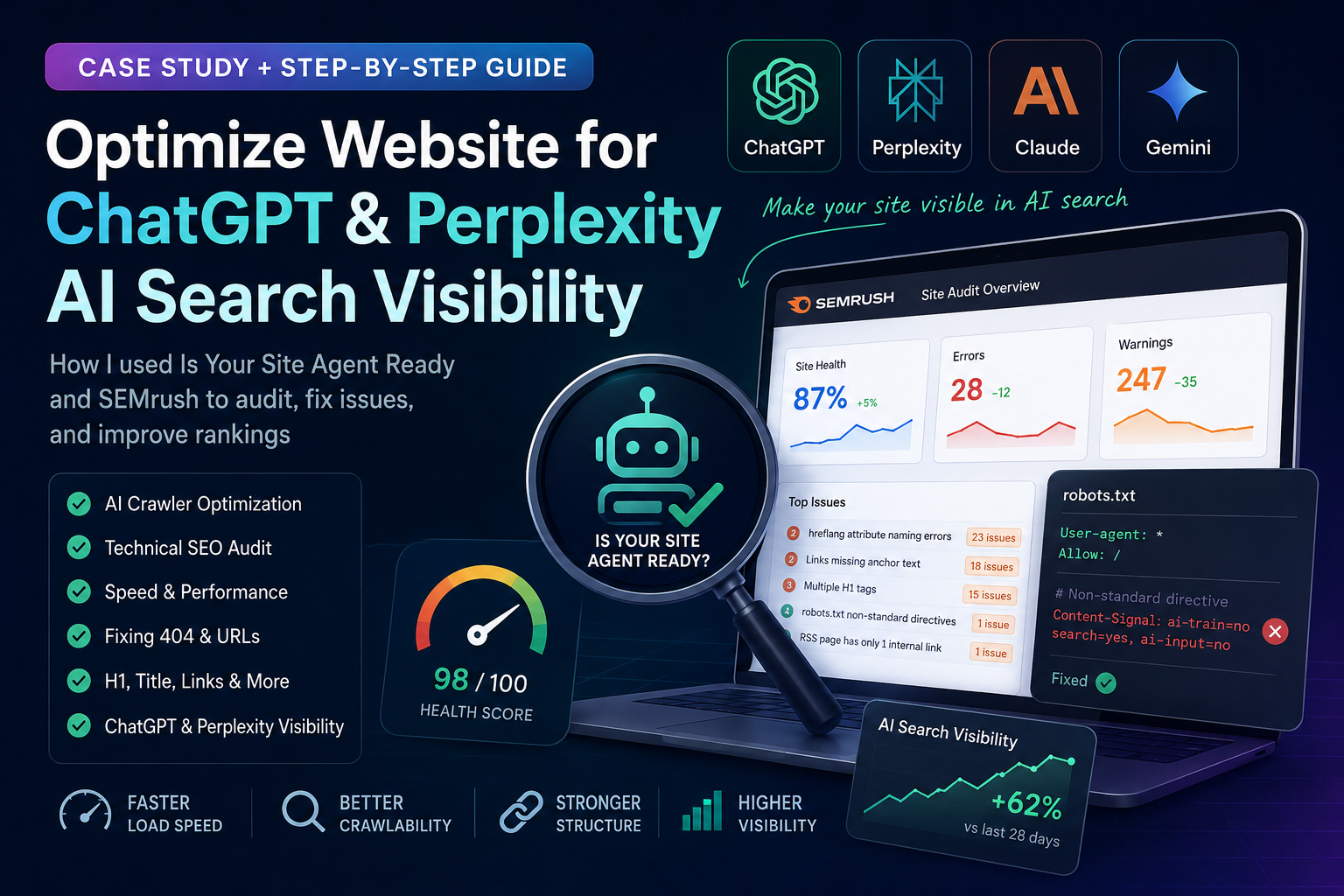 How I Optimized My Website for ChatGPT and Perplexity AI Search Visibility: A Complete AI SEO and Technical Audit Case Study